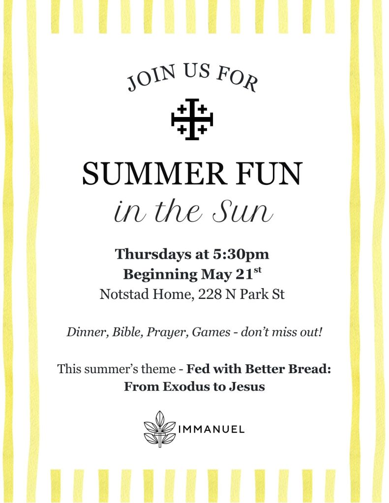 Join us for Summer Fun in the Sun (5:30pm Thursdays, starting May 21st)